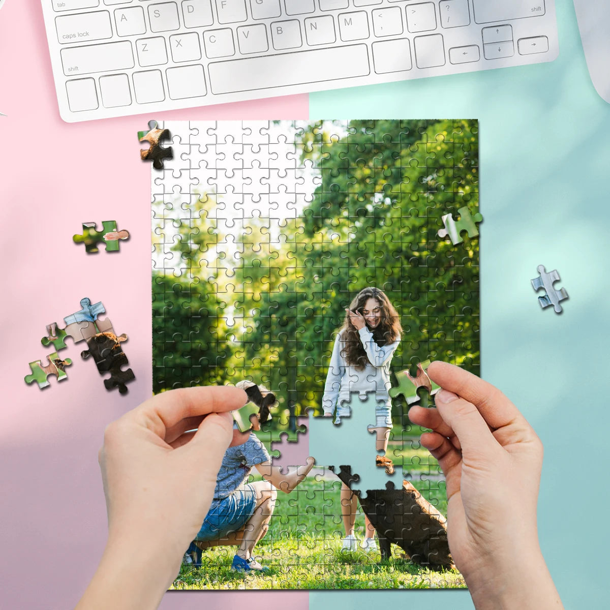 35/300/500/1000pcs Personalized Custom Photo Puzzle pet Holiday Party Gift Birthday Wedding Anniversary Mother Father's Day Bac
