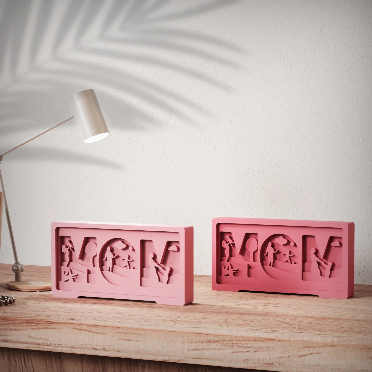 DIY Resin Mold Mother's Day MOM Letter Embossed Mother and Child Plaster Decoration 3D Commemorative Handmade Gift Warm and Heal