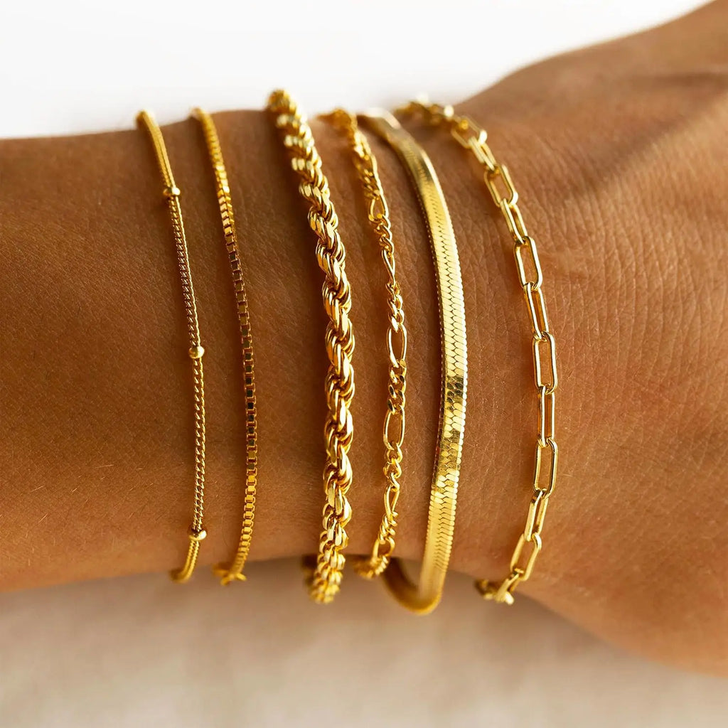 Mothers Day Gifts for Mom Gold Bracelets for Women Waterproof, 14K Gold Plated Jewelry Sets Trendy