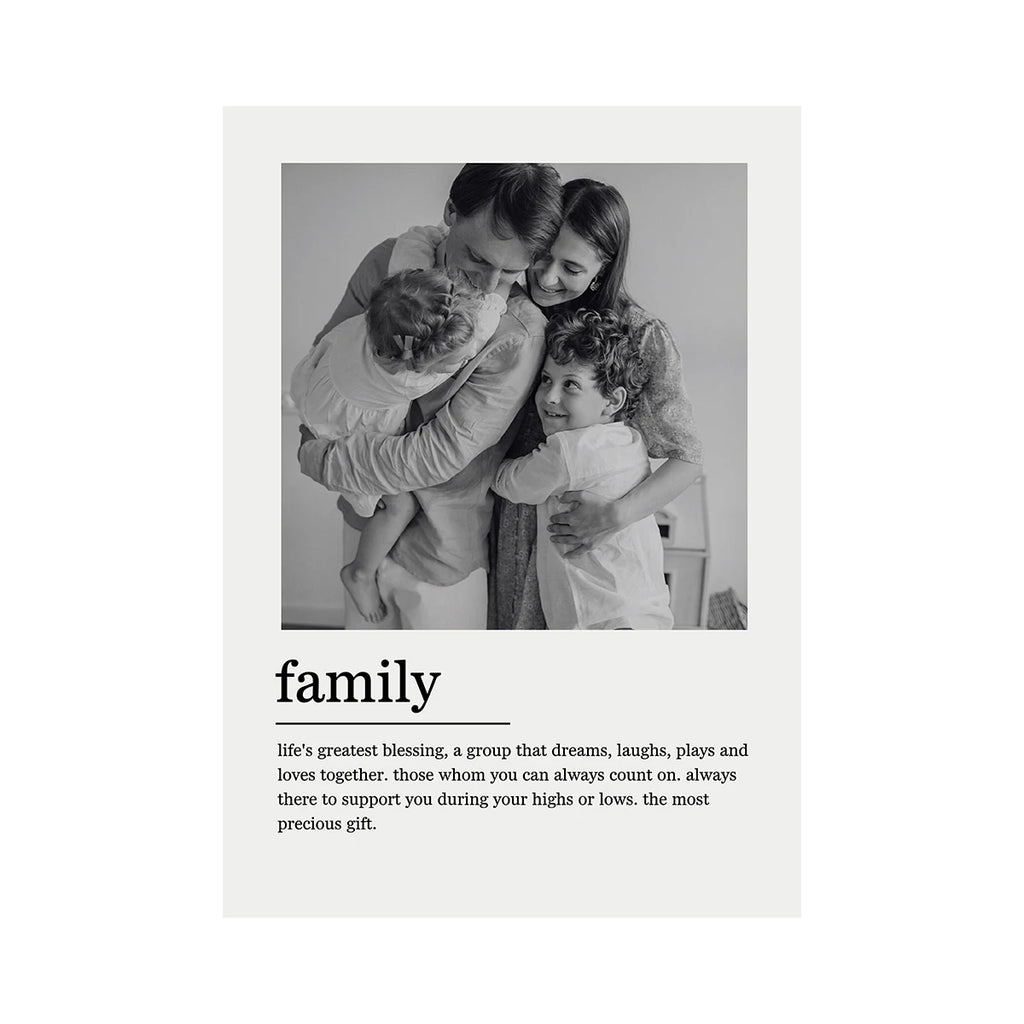 Custom Family Photo Canvas Painting Personalized Family Couple Wall Poster Picture for Home Decor Father's Day gift for Mother