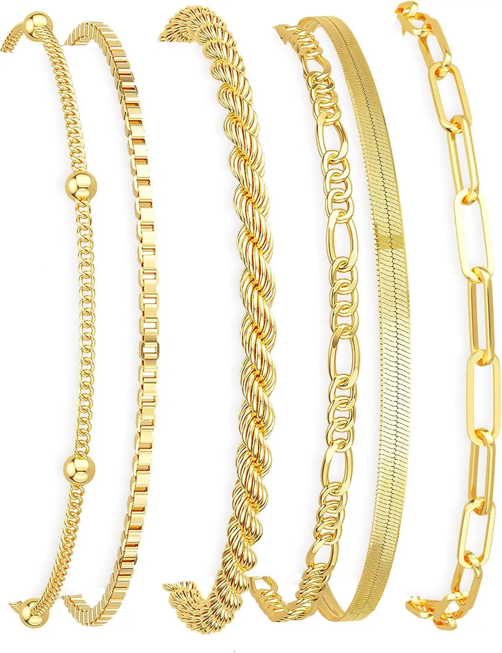 Mothers Day Gifts for Mom Gold Bracelets for Women Waterproof, 14K Gold Plated Jewelry Sets Trendy