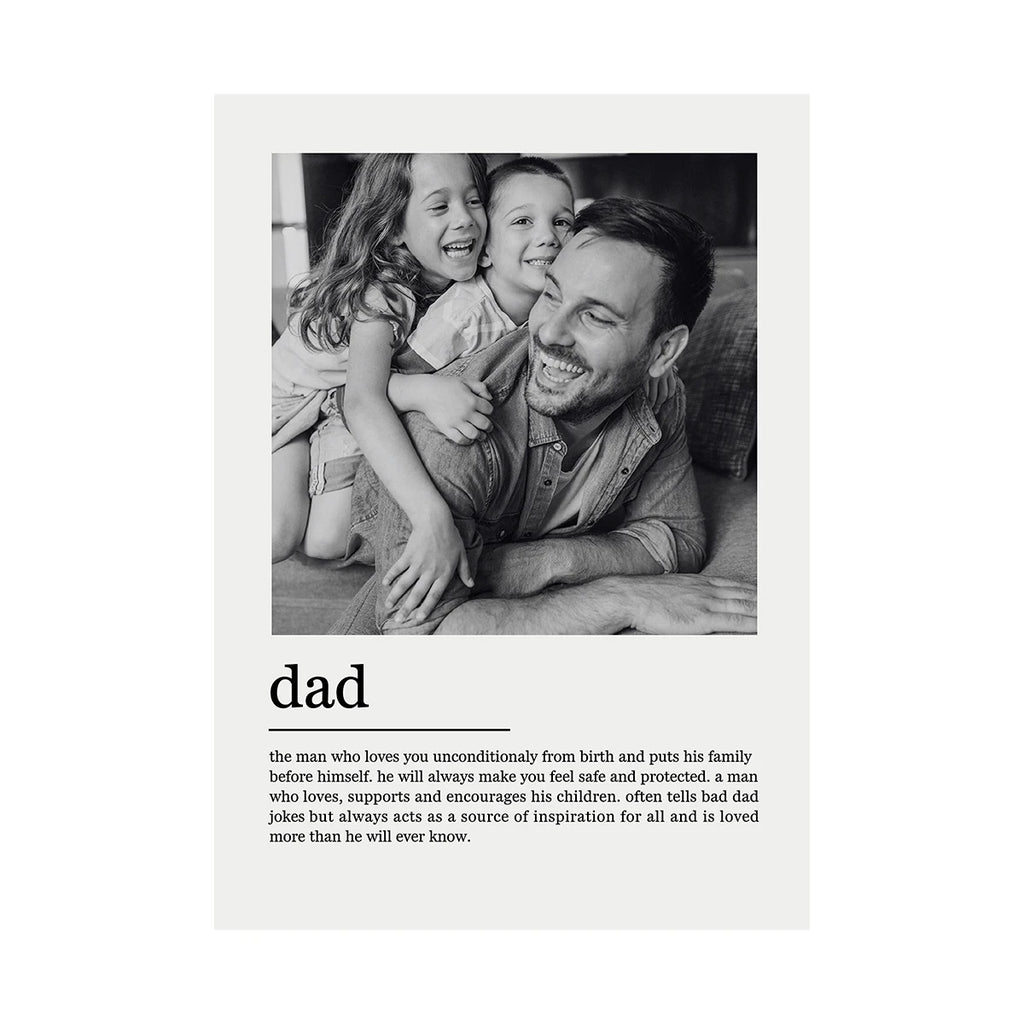 Custom Family Photo Canvas Painting Personalized Family Couple Wall Poster Picture for Home Decor Father's Day gift for Mother