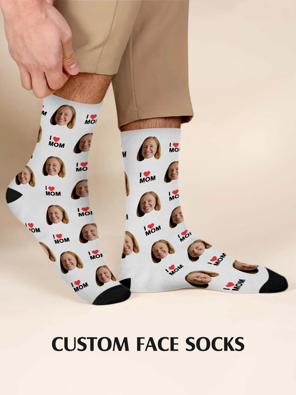 Custom Photo Socks Mothers Day Personalized Mom Socks Family Picture Printed Socks Two Sizes Available Gift for Mom