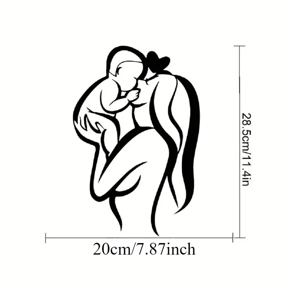 Mother & Child Metal Wall Art, Heart Shape Home Decor Gift for Mother's Day