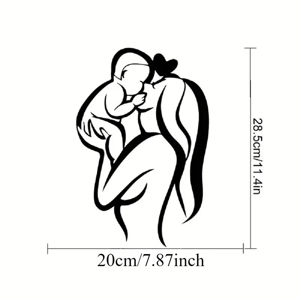 Mother & Child Metal Wall Art, Heart Shape Home Decor Gift for Mother's Day