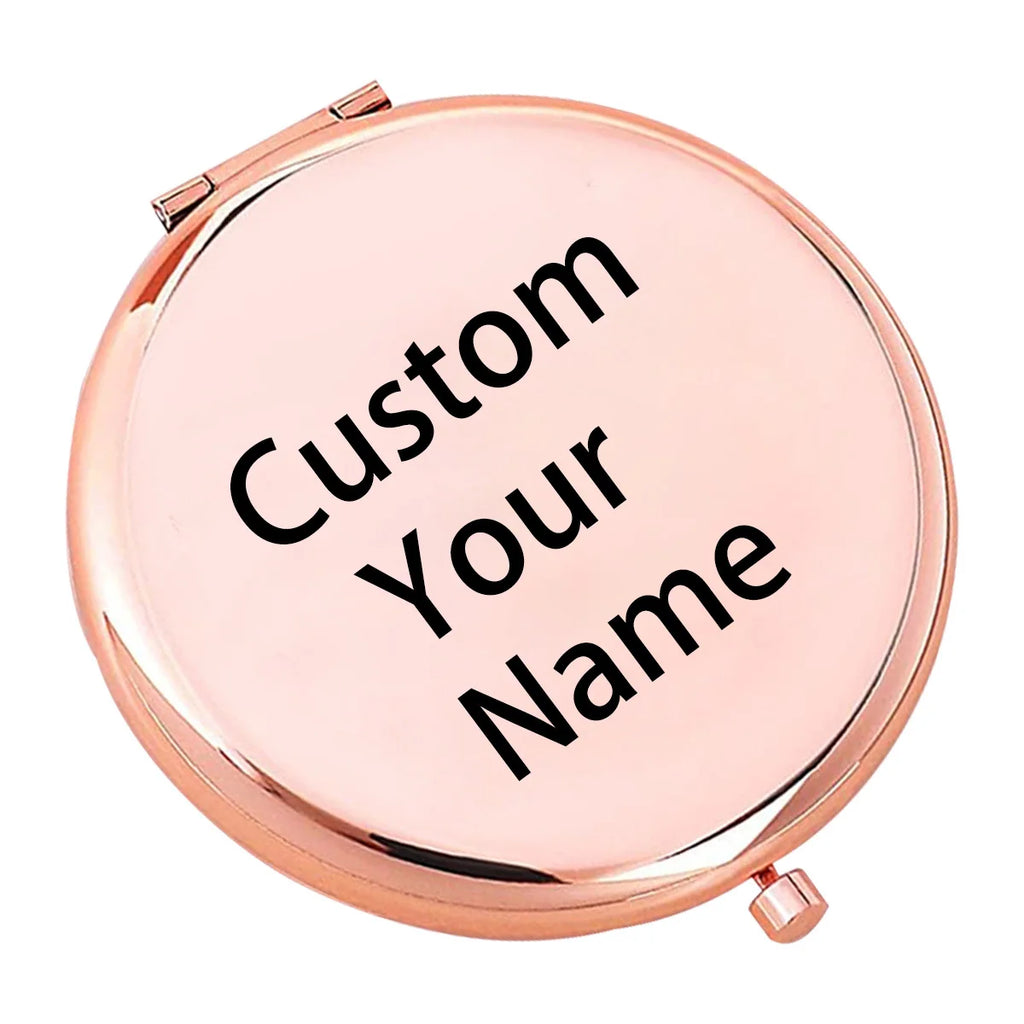 Gift for Mother - Customized Stainless Steel Portable Mirror with Laser Carving Retro Pocket Mirror, Creative Gift for Mom and W