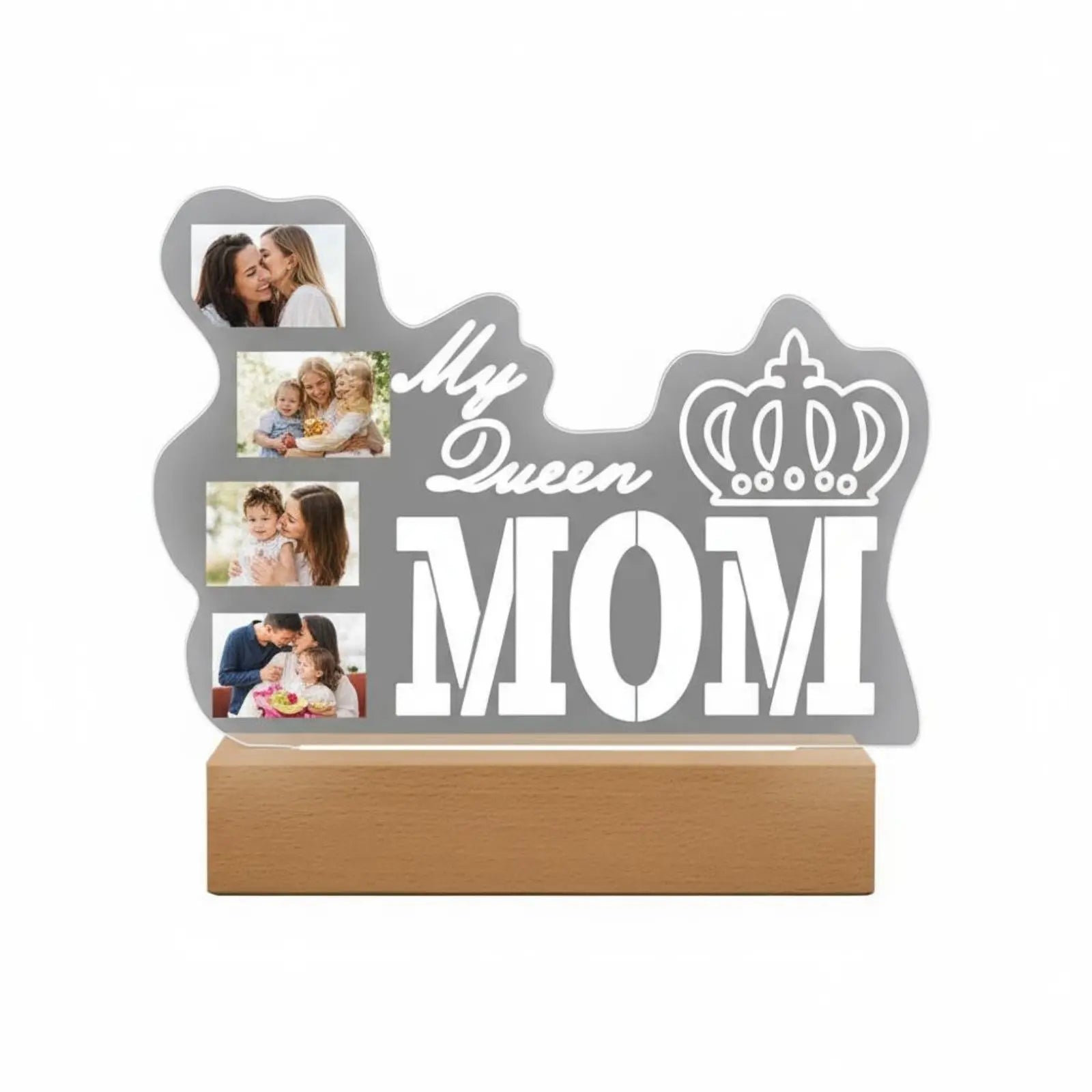 Personalized Photo Night Lamp Mother's Day Gift Acrylic Illuminated Lamp Engraved Acrylic Night Lamp Plug-in Powered Mom Photo