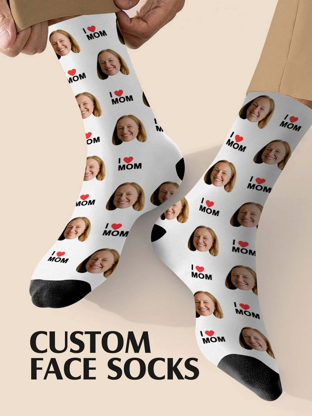 Custom Photo Socks Mothers Day Personalized Mom Socks Family Picture Printed Socks Two Sizes Available Gift for Mom