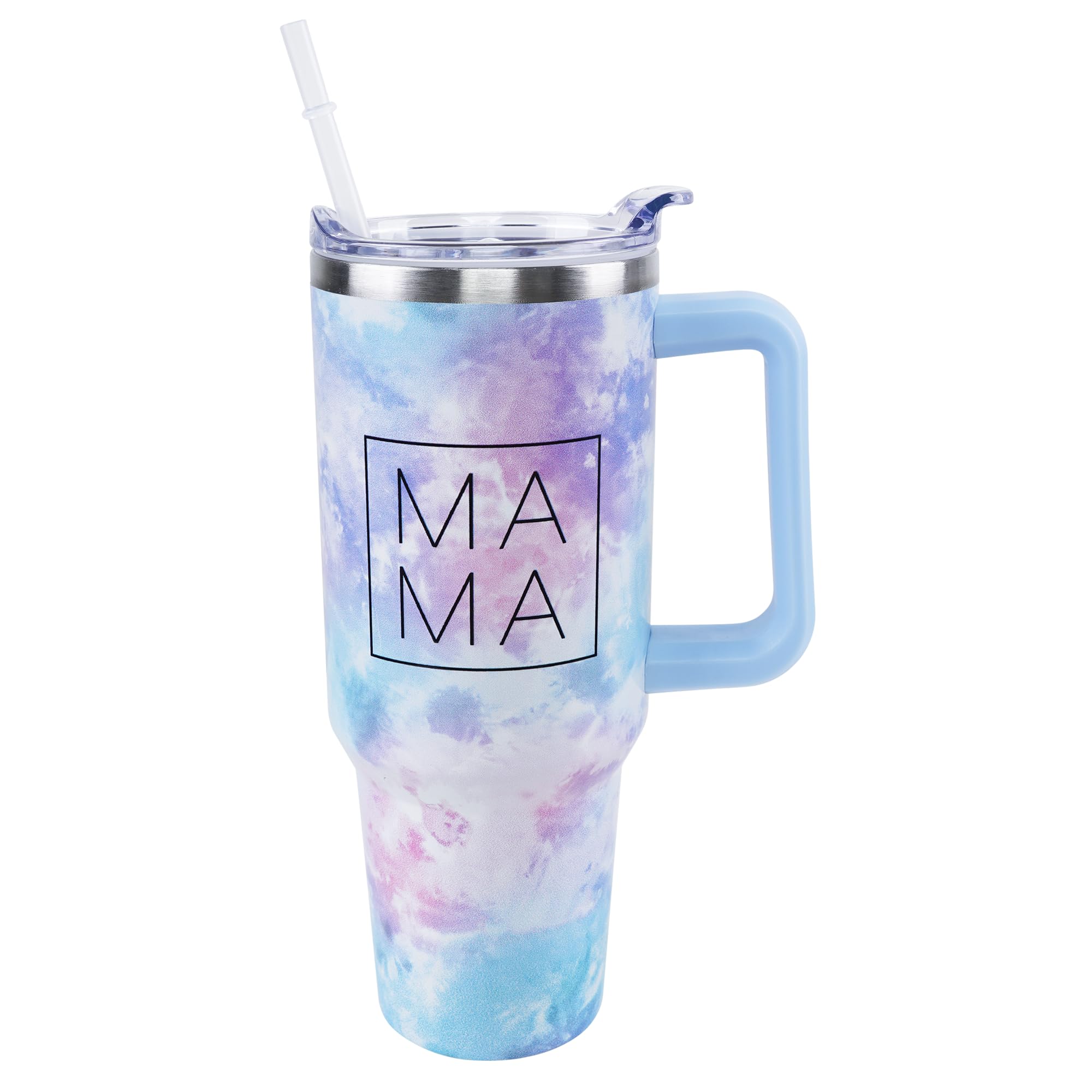PERRIFIC 30 oz Tumbler with Handle and Straw Lid Leak Proof | Best Mom Ever Mothers Day Birthday Gifts for Mom Mothers Day | Stainless Steel Cup Dishwasher Safe